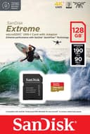 SanDisk 128 Go Extreme carte microSDXC pour caméras embarquées et drones + Adaptateur SD + RescuePRO Deluxe, jusqu'à 190 Mo/s, avec performances A2 App, UHS-I , Classe 10, U3, V30 - 6