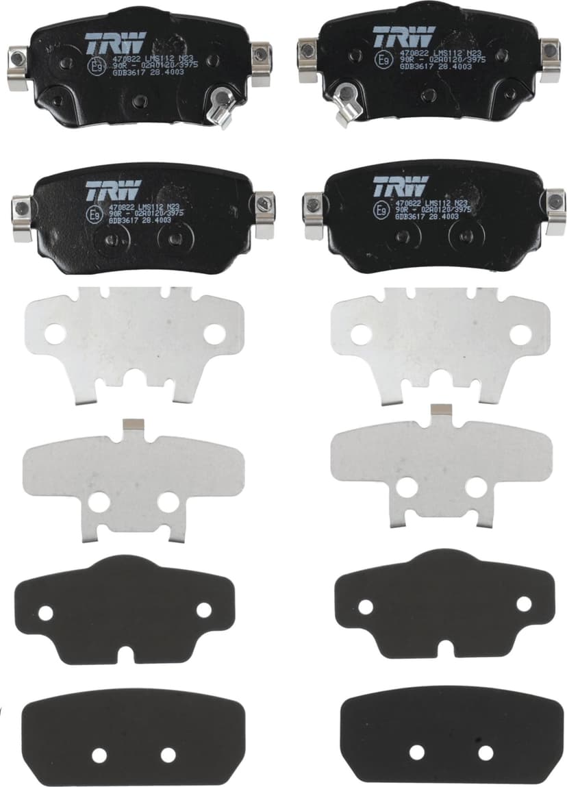 TRW GDB3617 Brake Pad Set of 4 for Nissan Kicks II (J11, J11_) 2013 - Rear Axle and other vehicles - 1