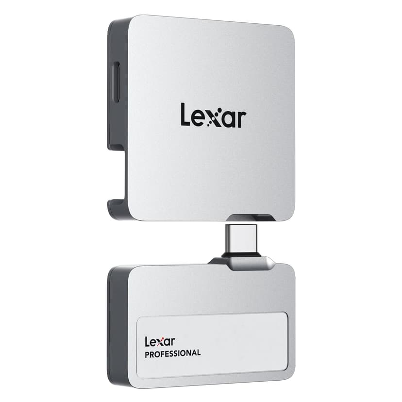 Lexar Professional Go Portable SSD with HUB 1TB, Ultra-Compact,Up to 1050MB/s Read and 1000MB/s Write, USB 3.2 Gen 2,for iPhone 15/16, Silver - 1