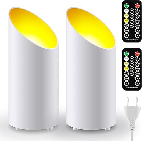 Adiwo Spot LED Uplight, Spot de Sol, 2 Pcs Blanc Lampes de Sol LED pour Un Éclairage d'Accentuation d'Ambiance, Lampadaires Plafonniers Lampadaire Dimmable Jaune Chaud Naturel Lumière Blanc Froi