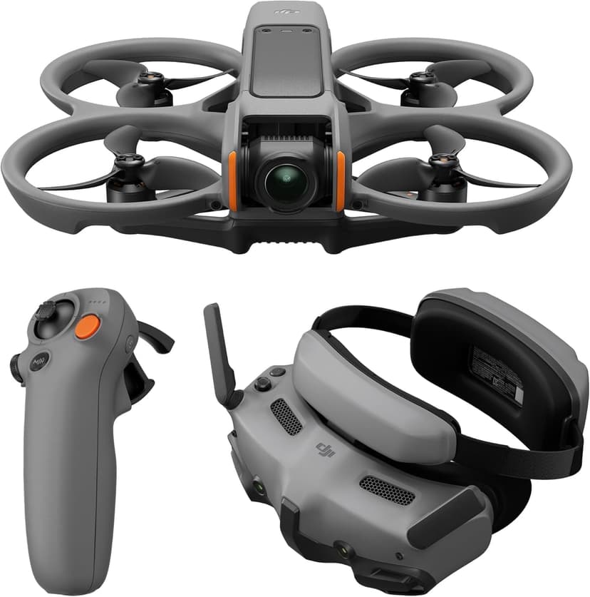 DJI Avata 2 Fly More Combo (1 Battery), FPV Drone with Camera 4K, Immersive Experience, Built-in Propeller Guard, Easy Flip/Roll, Goggles 3 and RC Motion 3 Included, POV Content Camera Drone, Black - 1