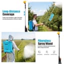 SideKing Pulvérisateur Électrique à Dos 16L, Pulvérisateur de Jardin Pression Réglable Jusqu’à 8,3 Bars, 2 Lances, Dossier Ergonomique, 5 Buses, Pulvérisateur Toiture Nettoyage Anti-Mousse & Façade - 3