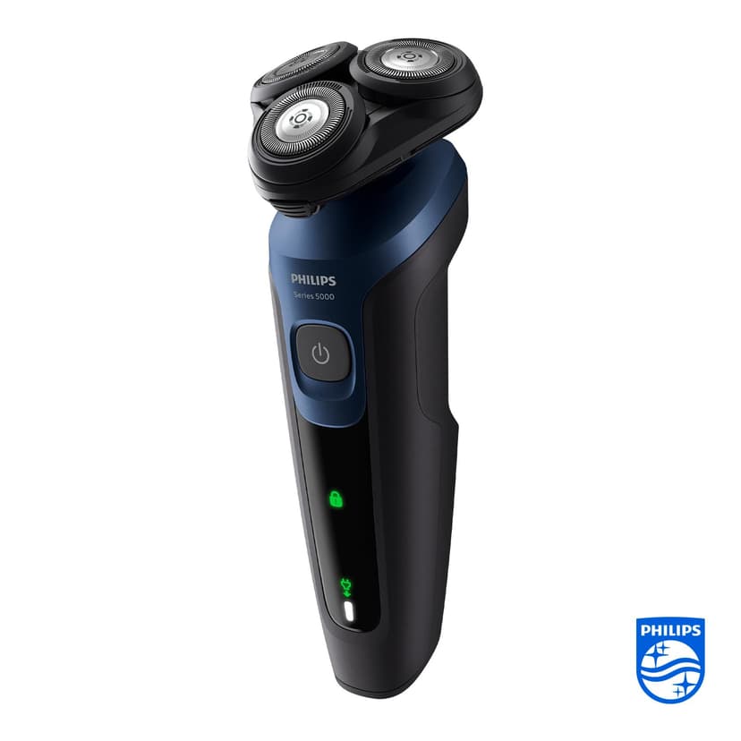 Philips Shaver Series 5000 - Wet & Dry Electric Men's Shaver in Metallic Blue with Precision Trimmer and Soft Pouch Travel Case (Model S5465/18) - 7