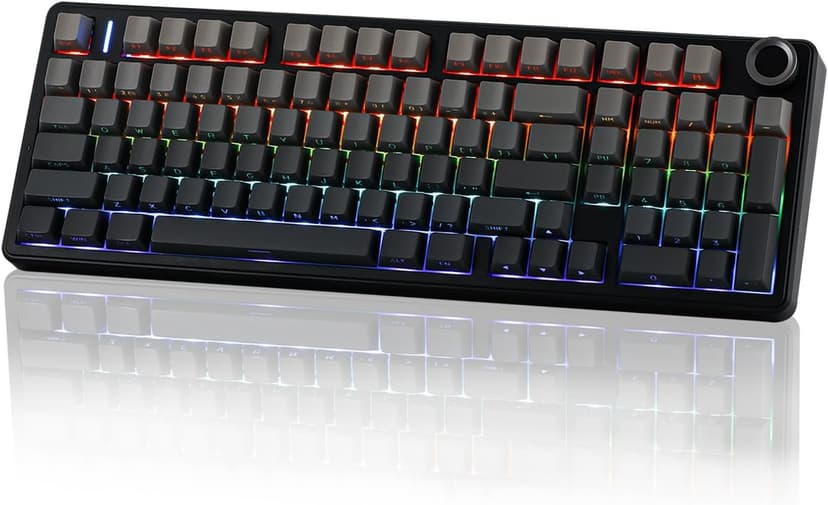 EPOMAKER X Aula F99 PRO Wireless Gaming Keyboard, 8000mAh, Knob, Lubed Switch, Creamy Gasket, Hot Swappable, Custom, 2.4GHz/USB/BT Mechanical Keyboard, RGB Backlit, PBT Keycap (Gradient Black) - 1