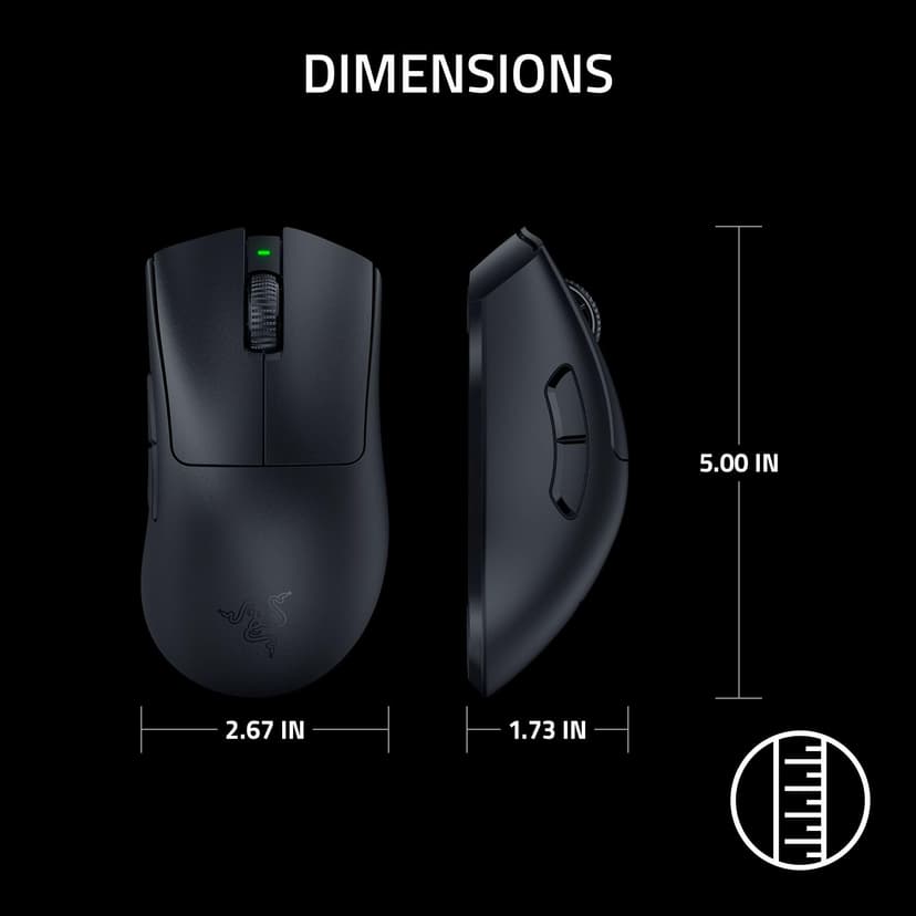 Razer DeathAdder V3 Pro - Souris Esports Ergonomique Sans Fil Légère (Design léger 63g, Capteur Optique Focus Pro 30K, Commutateurs de Souris Gen-3, Sans Fil HyperSpeed) Noir - 9