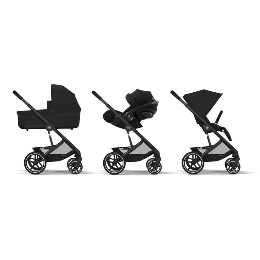 CYBEX Gold Balios S Lux Pushchair, Ergonomic Lying Position, One-Hand Harness System, from Birth to 22 kg (Approx. 4 Years), Moon Black - 5