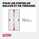 tesa Moustiquaire Aimantée Impénétrable - Filet Anti-insectes Volants et Araignées pour Portes de Balcon et de Terrasse - Montage Simple, Sans Perçage - 2,1 m x 0,9 m - 4