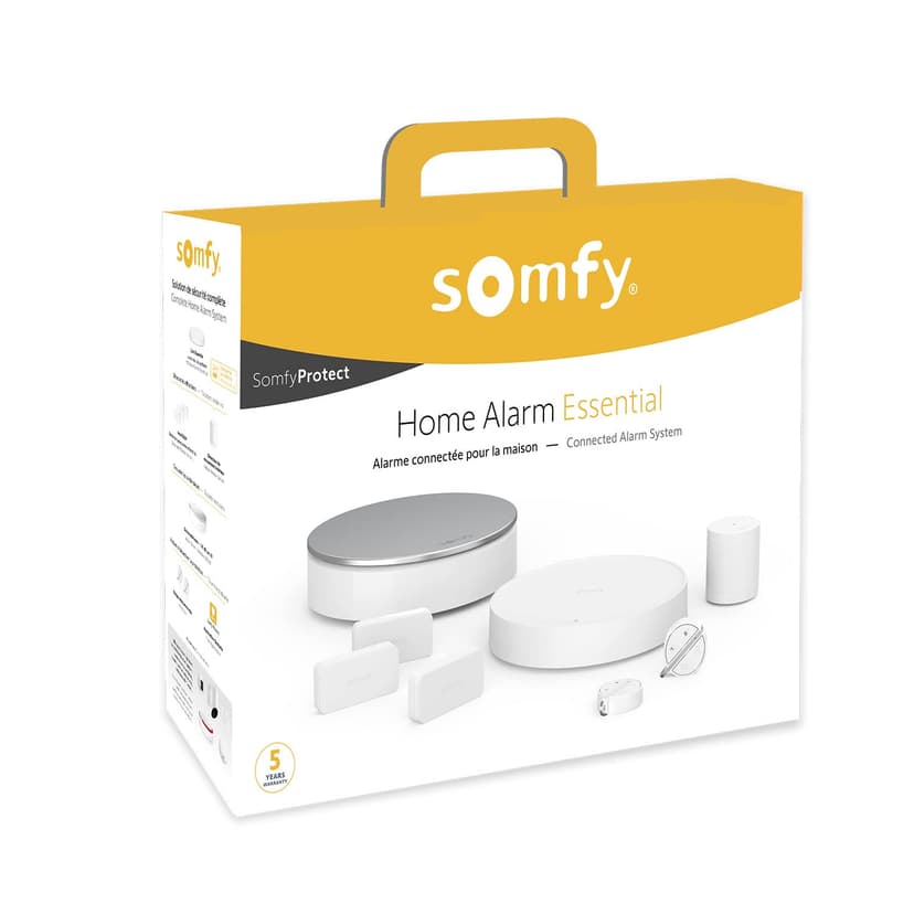 Somfy 1875280 - Home Alarm Essential - Wifi Connected Wireless Home Alarm System - 3 IntelliTAG - 1 Motion Detector - 2 Remote Control Badges - Compatible with Alexa, Google Assistant and TaHoma - 2