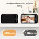 HelloBaby Moniteur Vidéo Bébé 6 Pouces, Grand Écran avec Caméra et Audio, Batterie 4000mAh Mode ECO, Vision Nocturne, sans WiFi, Communication Bidirectionnelle 8 Berceuses, Caméra PTZ à Distance - 3