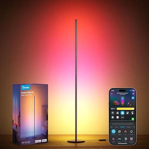 Govee H6076 LED Floor Lamp, WiFi RGBIC Floor Lamp, Works with Alexa and Google Assistant, App Control, 16 Million Colours, 58 Scene Modes, Music Modes, DIY Mode