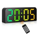PiKaPiKaP RGB Digital Alarm Clock, 9.6 Inches Digital Wall Clock, USB Powered Alarm Clock with LED Display with Remote Control, 3 Alarm, 3 Inches Large Digit, Snooze, 12/24 Hours for Home Office - 1