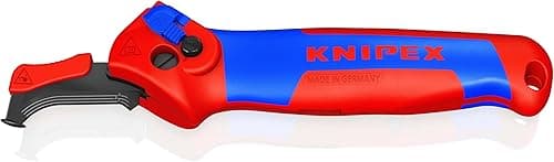 Knipex Couteau de dénudage Nouveau couteau de dénudage à levier d'entrainement avec poignées multimatières 146 mm, 16 50 145 SB