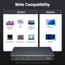 UGREEN Laptop Docking Station, 9-Port, Dual 4K@60Hz with DisplayLink, Ethernet, 100W PD, 3x 10Gbps USB-A/C Ports, for MacOS and Windows (Install The Latest DisplayLink Driver, Charger Not Included) - 6