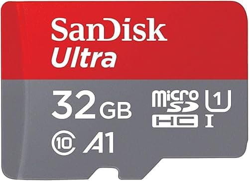 SanDisk Ultra 32GB microSDHC Memory Card + SD Adapter with A1 App Performance up to 98MB/s, Class 10, U1 - Amazon exclusive packaging