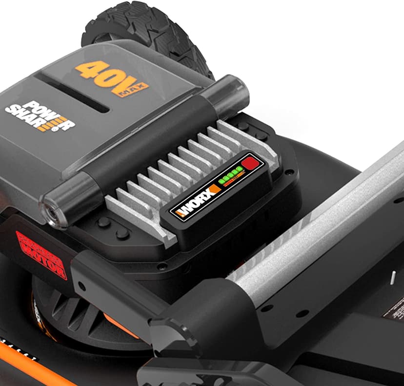 WORX Nitro 40V (2x20V) Lawn Mower | PowerShare | WG749E | Includes 2 4Ah Batteries and Dual Charger | 46 cm with traction | Mulching | 7 Height Positions - 9