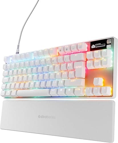 SteelSeries Apex Pro TKL Gen 3 - White Gaming Keyboard - Adjustable Hall Effect Switches; OmniPoint 3.0 - Game-Ready Presets - Rapid Trigger, Protection Mode, Rapid Tap/SOCD - French AZERTY