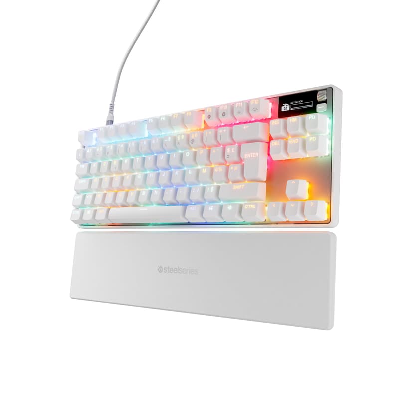 SteelSeries Apex Pro TKL Gen 3 - White Gaming Keyboard - Adjustable Hall Effect Switches; OmniPoint 3.0 - Game-Ready Presets - Rapid Trigger, Protection Mode, Rapid Tap/SOCD - French AZERTY - 1