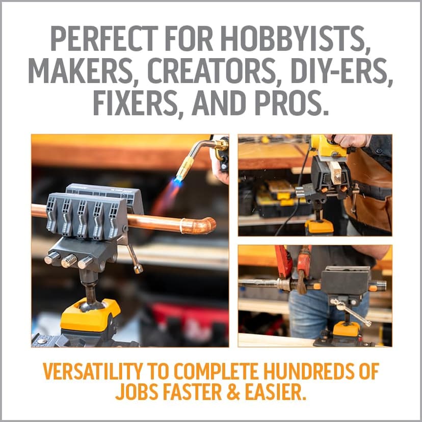 Étau IQ en acier et aluminium rotatif à 360 ° pour le travail du bois et les tuyaux avec 8 positions de verrouillage et poignées, couple de 39,6 m - 8