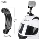 HSU Curved Extension Arm for GoPro, Aluminum Alloy Arced Camera Mount with 1/4 Screw Hole for most Action Cameras (7.6CM) - 2