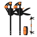 TOOLMAYS Jeu de 2 Serre-joints Rapide à une Main avec Connecteur, Largeur de Serrage 152/420mm, Force de Serrage Maximale 100 kg, Ouverture Flexible Plage d'Extension 154 mm - 620 mm - 1