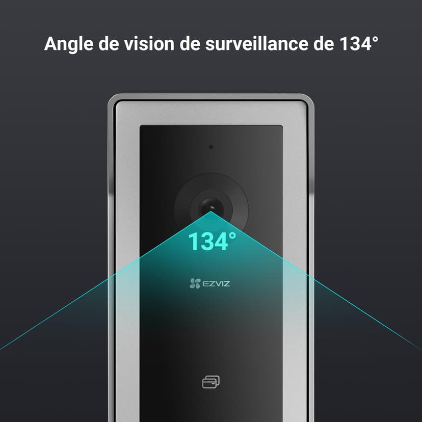 EZVIZ CP5 Visiophone connecté WiFi, Résolution 1080P, Moniteur Tactile Couleur 7", Portier vidéo à installation 2 Fils, Déverrouillage à Distance, Audio Bidirectionnel, Vision Nocturne, Design Compact - 8