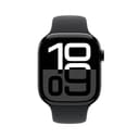 Apple Watch Series 10 [GPS, 42mm] - Jet Black Aluminum Case with Black Sport Band, S/M (Renewed) - 2