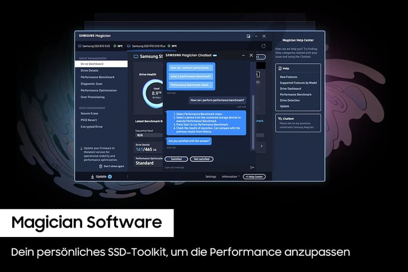 Samsung SSD 870 EVO, 250 GB, Form Factor 2.5 Inch, Intelligent Turbo Write, Magician 6 Software - 6
