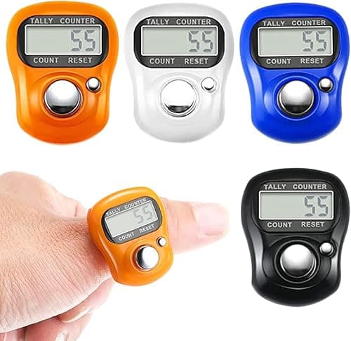 Foreverup 4 Pcs Compteurs De Doigts, Compteurs de Tours Electroniques à 5 Chiffres avec Affichage LCD, Compteur Electronique, Compteur Manuel, pour Golf, Coach, Cas, Ecole,Train