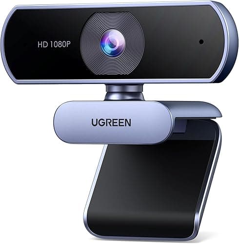 UGREEN 4K/30fps Webcam for PC, Full HD Webcam for Laptop, Clear Stereo Audio Microphone, Auto Light Correction, 70° View Web Cam USB Camera for Live Streaming, Video Calling, Conferences