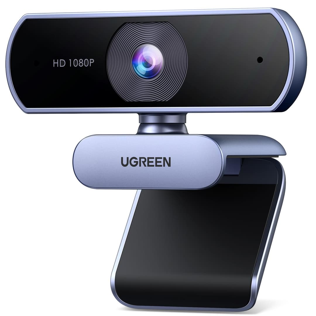 UGREEN 4K/30fps Webcam for PC, Full HD Webcam for Laptop, Clear Stereo Audio Microphone, Auto Light Correction, 70° View Web Cam USB Camera for Live Streaming, Video Calling, Conferences