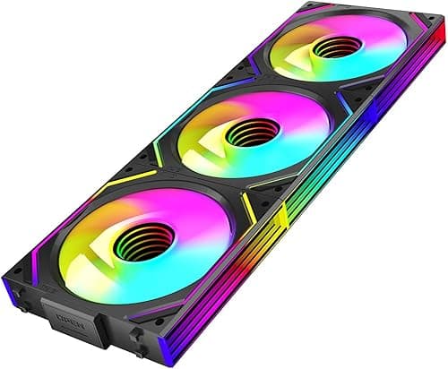 TZMRIT Interstellar-V2 Reverse Flow Infinity Mirror ARGB PWM PC Fans 120mm Black, Rgb Fan 120mm, Triple Pack