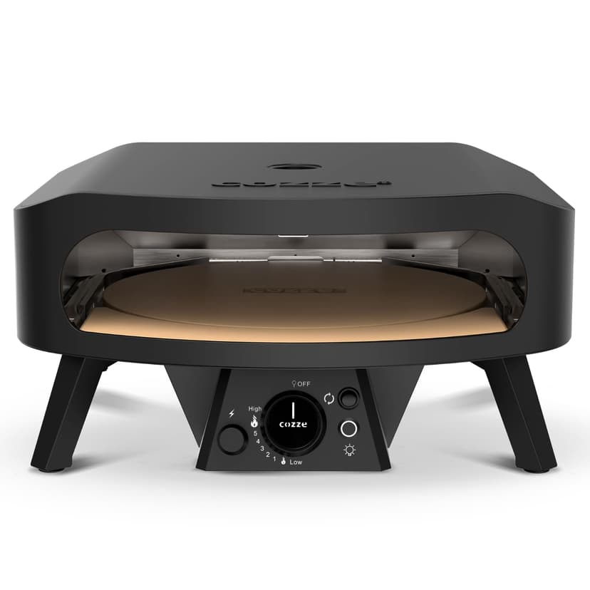 Cozze® 17" Rotate Gas Pizza Oven Black Edition - Rotating Cordierite Stone Ø43cm, 8kW, Door Included, 30mbar - 5