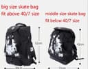 ZBH1985 Sac à Dos à roulettes à Compartiments Multiples - Rangement extérieur pour Patins à roulettes en Ligne, Quad, artistiques et Chaussures de Patinage sur Glace - 4