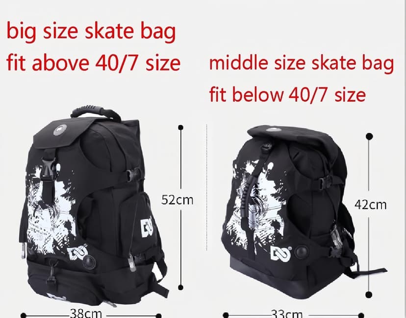 ZBH1985 Sac à Dos à roulettes à Compartiments Multiples - Rangement extérieur pour Patins à roulettes en Ligne, Quad, artistiques et Chaussures de Patinage sur Glace - 4