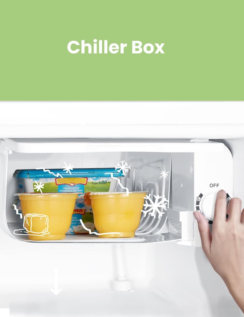Comfee' RCD50WH2(E) Mini Réfrigérateur/Glacière 43L avec Compartiment Congélateur/Petit Réfrigérateur pour Chambre et Bureau/Refroidissement Rapide dans le Refroidisseur/Contrôle de Température/Blanc - 8