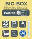 Exacompta - Ref 310498D - BIG-BOX Desktop Drawer Set - 4 x 55mm Drawers, Suitable for A4+ Documents, 347 x 278 x 267mm, 100% Recycled Plastic - Black/Harlequin - 4