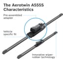 Bosch Wiper Blade Aerotwin A555S, Length: 600mm/400mm – Set of Front Wiper Blades - Only for Left-Hand Drive (EU) - 5