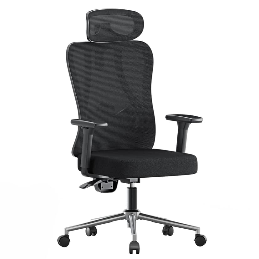 Hbada P3 Pro Ergonomic Office Chair with 2D Adjustable Lumbar Support, 3D Adjustable Headrest and Armrest, 135° Stepless Tilt Function, Black - 1