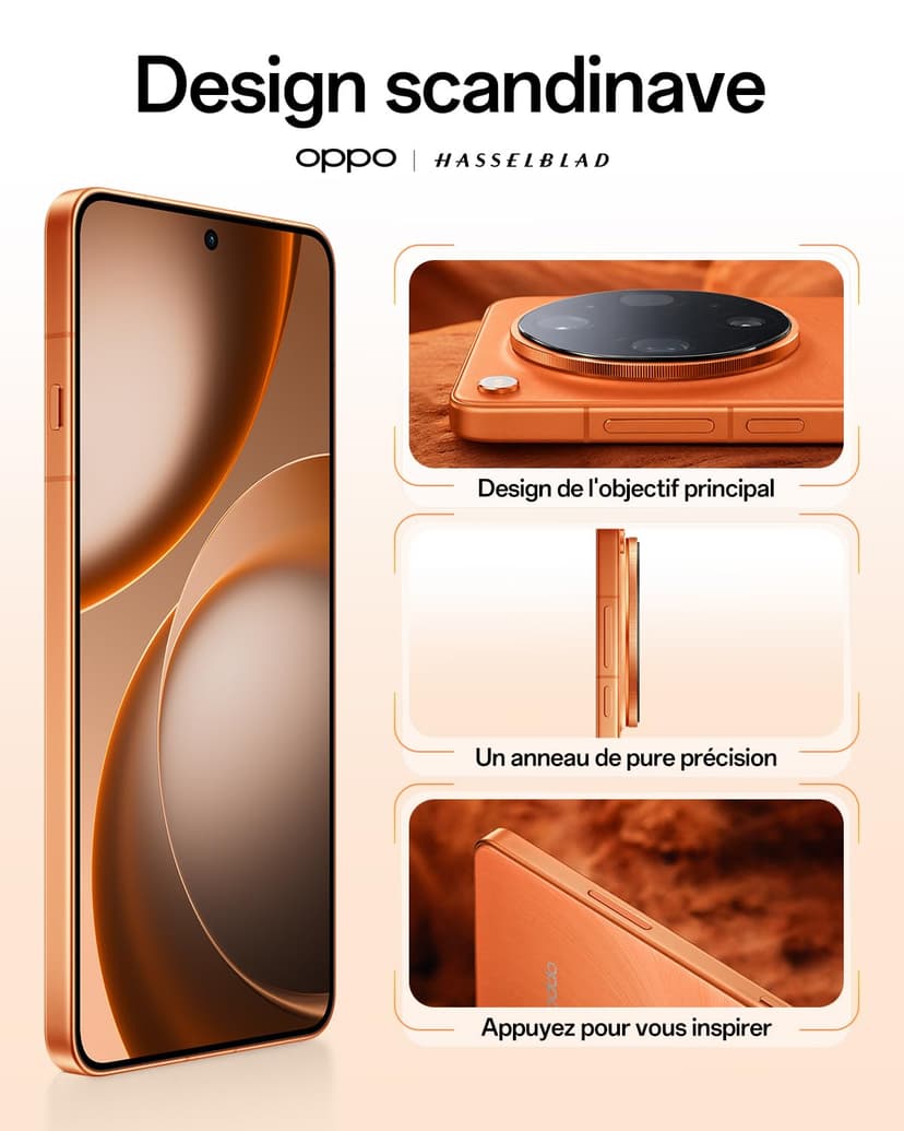 OPPO Find X9 Ultra 5G Unlocked Smartphone, Dual 200MP Hasselblad Cameras, 10x Ultra-Sensing Optical-Zoom, 8K Video, 7050mAh, 144Hz 2K Display, Snapdragon 8 Elite Gen 5, Canyon Orange(with Enco Clip2) - 6