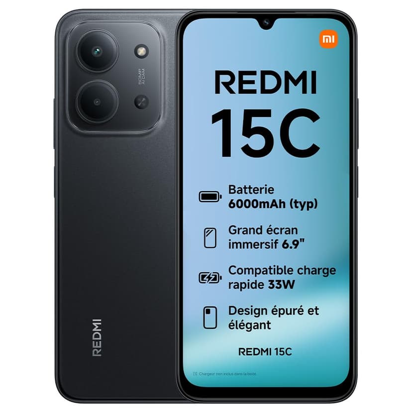 Redmi 15C 4+128 Midnight Black (No power adapter included) - 1