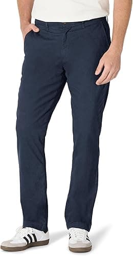 Amazon Essentials Men's Athletic Fit Casual Stretch Chino Work Trousers (Available in Big & Tall), Dark Navy, 38W / 30L