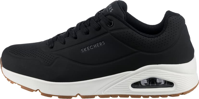 Skechers Men's Uno Stand on Air Sneaker, Dark Black Durabuck Trim, 8 UK - 4