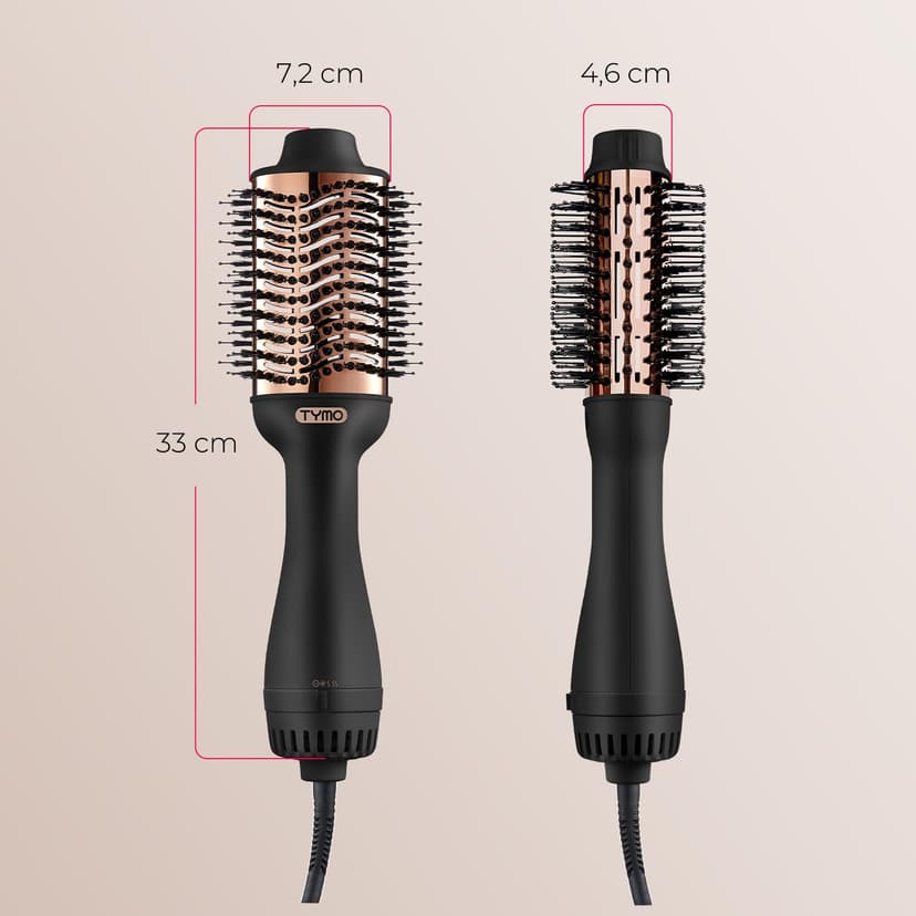 TYMO Hair Dryer Brush Blow Dryer Brush in One, 4 in 1 Ionic Hairdryer and Styler Volumizer with Oval Titanium Barrel, Hot Air Straightener for Smooth Frizz-Free Blowout, Gold - 8