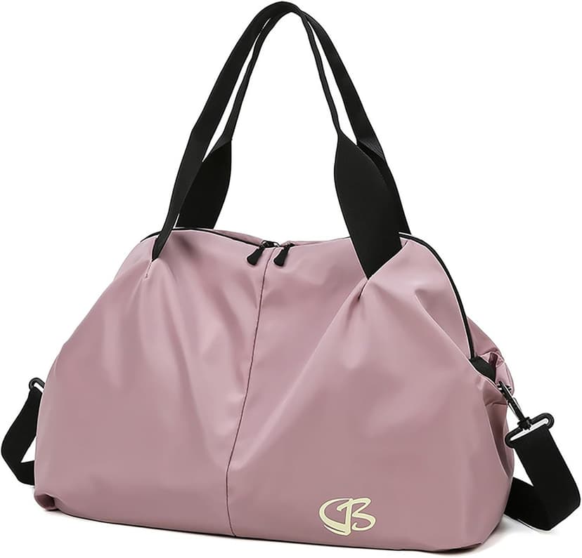 Vllcsla Sports Duffle Bag Small for Women with Wet Pocket, 45x20x27 cm, Womens Gym Tote Bag Duffle Bags, Waterproof Overnight Weekend Carry On Bags, Lightweight, for Gym/Swim/Beach (Dark Pink) - 1