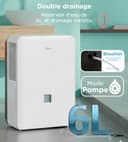 MIDEA Déshumidificateur d air Anti Moisissure intérieur 50 L/Jour | Réservoir amovible 6L, APP/Wifi, Mode Confort, Minuterie 24H | Déshumidificateur industriel de grande capacité jusqu’à 120m²/300 m³ - 6