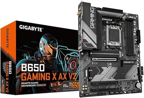 Gigabyte B650 GAMING X AX V2 Motherboard - Supports AMD Ryzen 8000 CPUs, 8+2+2 Phases Digital VRM, up to 8000MHz DDR5 (OC), 1xPCIe 5.0 + 2xPCIe 4.0 M.2, Wi-Fi 6E 802.11ax, 2.5GbE LAN, USB 3.2 Gen 2