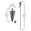 Harbour Housewares Metal Garden Torches - Cone - Pack of 6-146cm Black Garden Torches Lighting Modern Outdoor Lighting Paraffin Oil Lamp Candle Flame Lantern for Parties, Outdoor Events, BBQs - 7