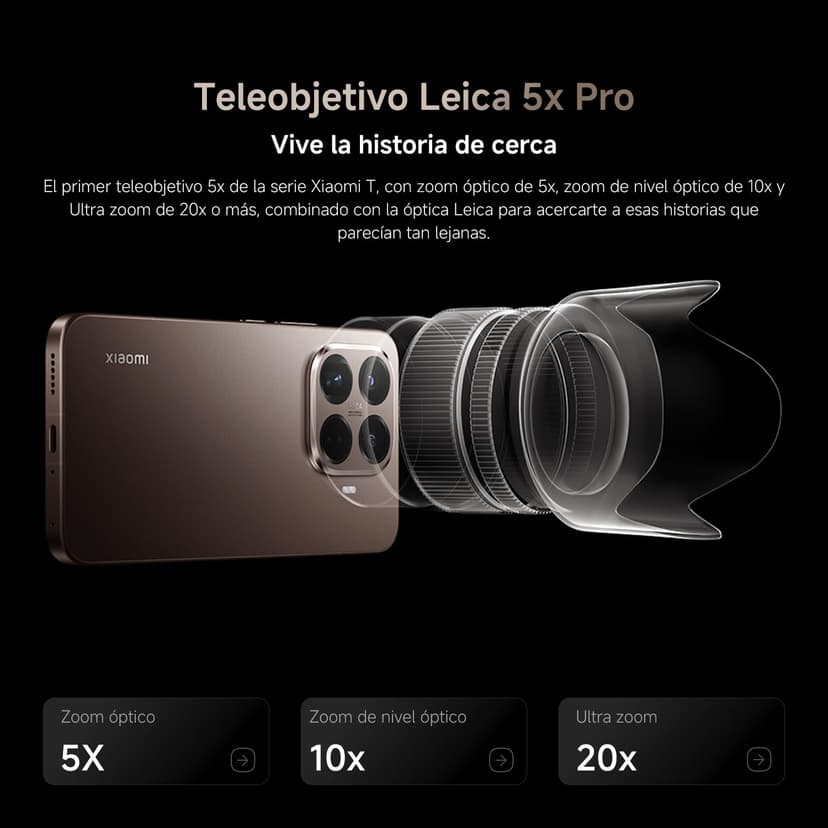 XIAOMI 15T Pro, Smartphone 12 + 512 GB, 6.83 Inch 144 Hz Eye-Friendly Display, MediaTek Dimensity 9400+, 50MP Leica 5X Pro Telephoto Lens, 5500 mAh, Titanium - 6