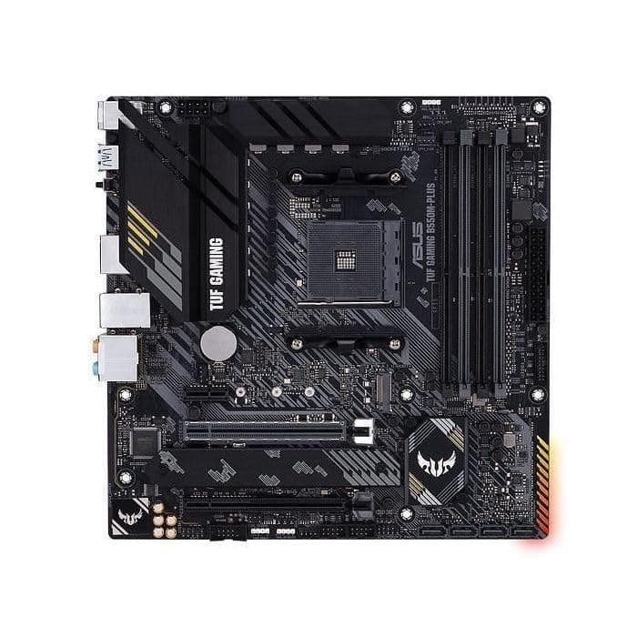 ASUS TUF Gaming B550M-PLUS, AMD B550 (Ryzen AM4) Micro ATX Motherboard (PCIe 4.0, Dual M.2, 10 DrMOS, DDR4 4400, 6, 2.5 Gb Ethernet, HDMI, DP, USB 3.2 Gen 2 Type-A and C, Aura Sync) - 8
