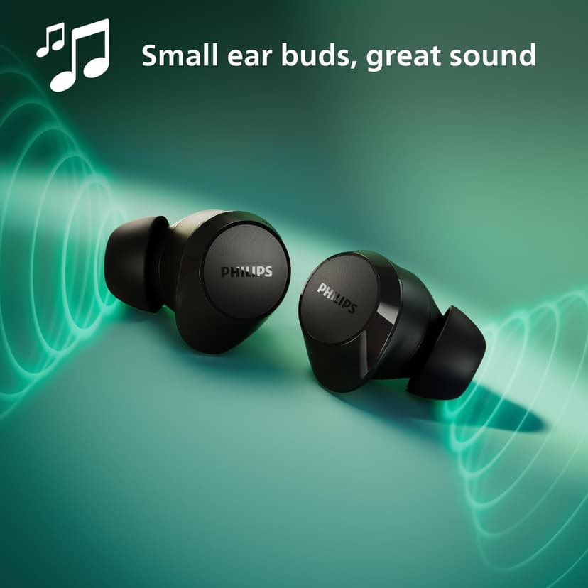 Philips TAT1209BK True Wireless In Ear Bluetooth Headphones - Small Buds, Great Value, Natural Sound with Dynamic Bass, Clear Calls and Pocket-Sized Charging Case - Black - 4